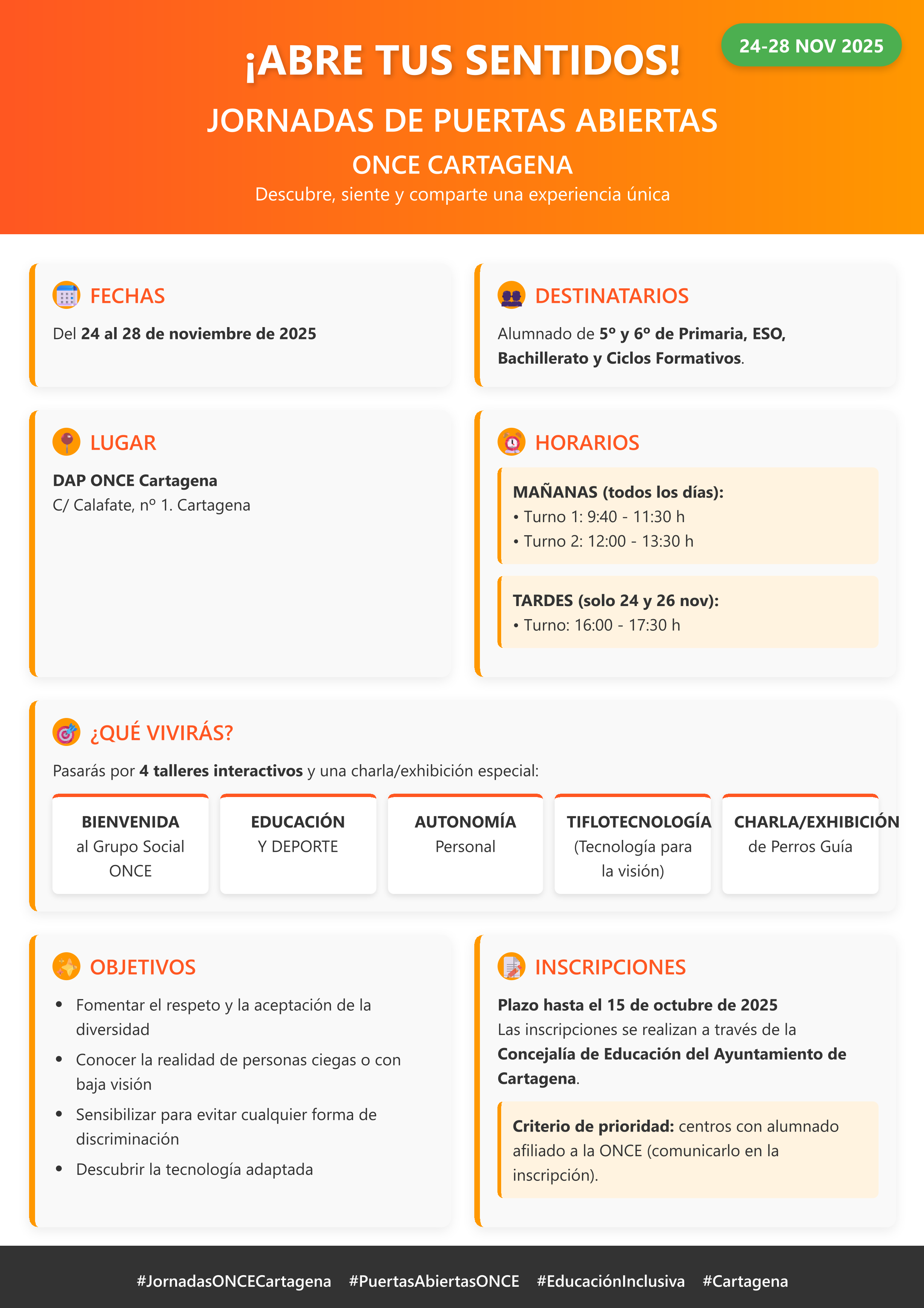 JORNADAS DE PUERTAS ABIERTAS  (ONCE CARTAGENA) 